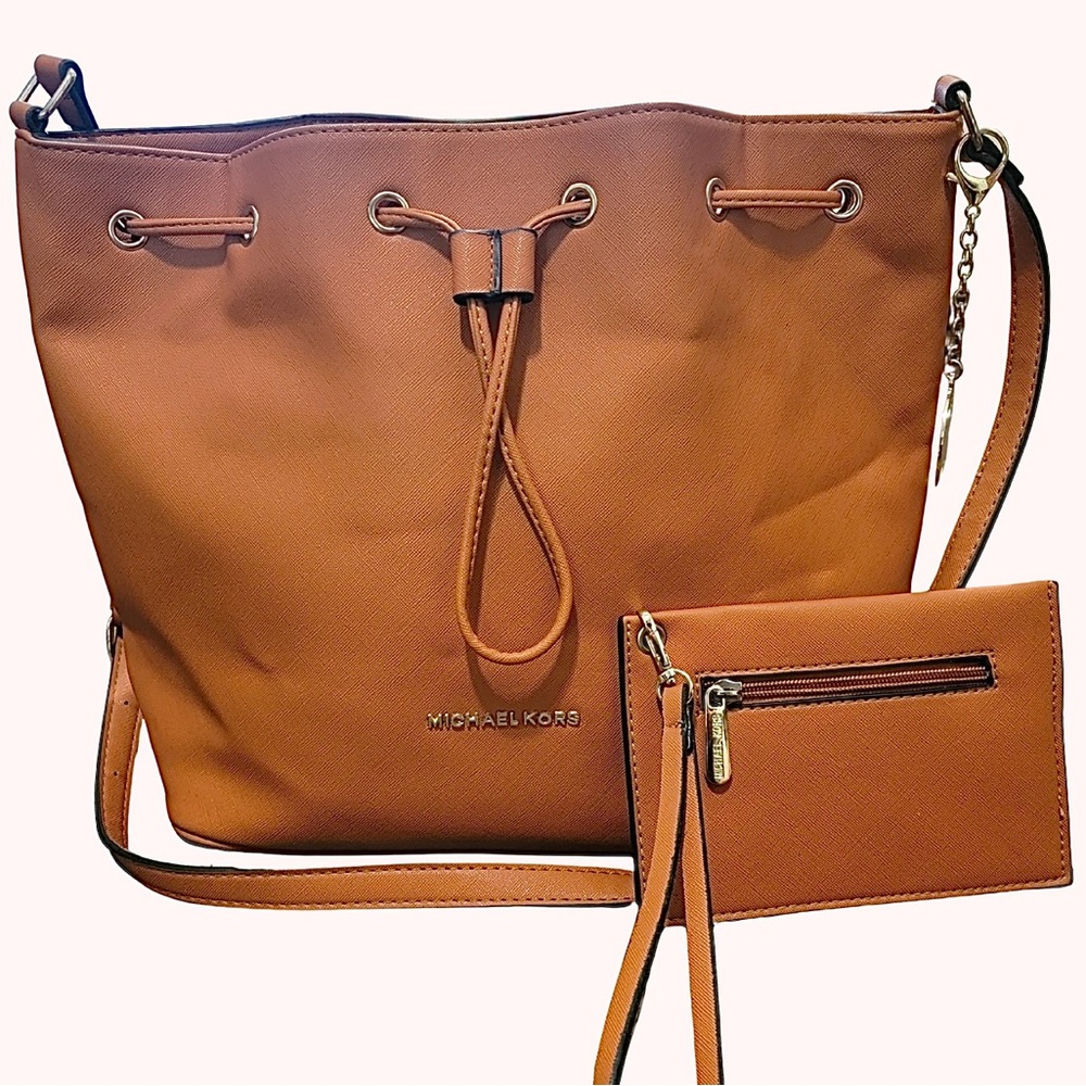 Michael Kors Orange Shoulder Bag with Pouch